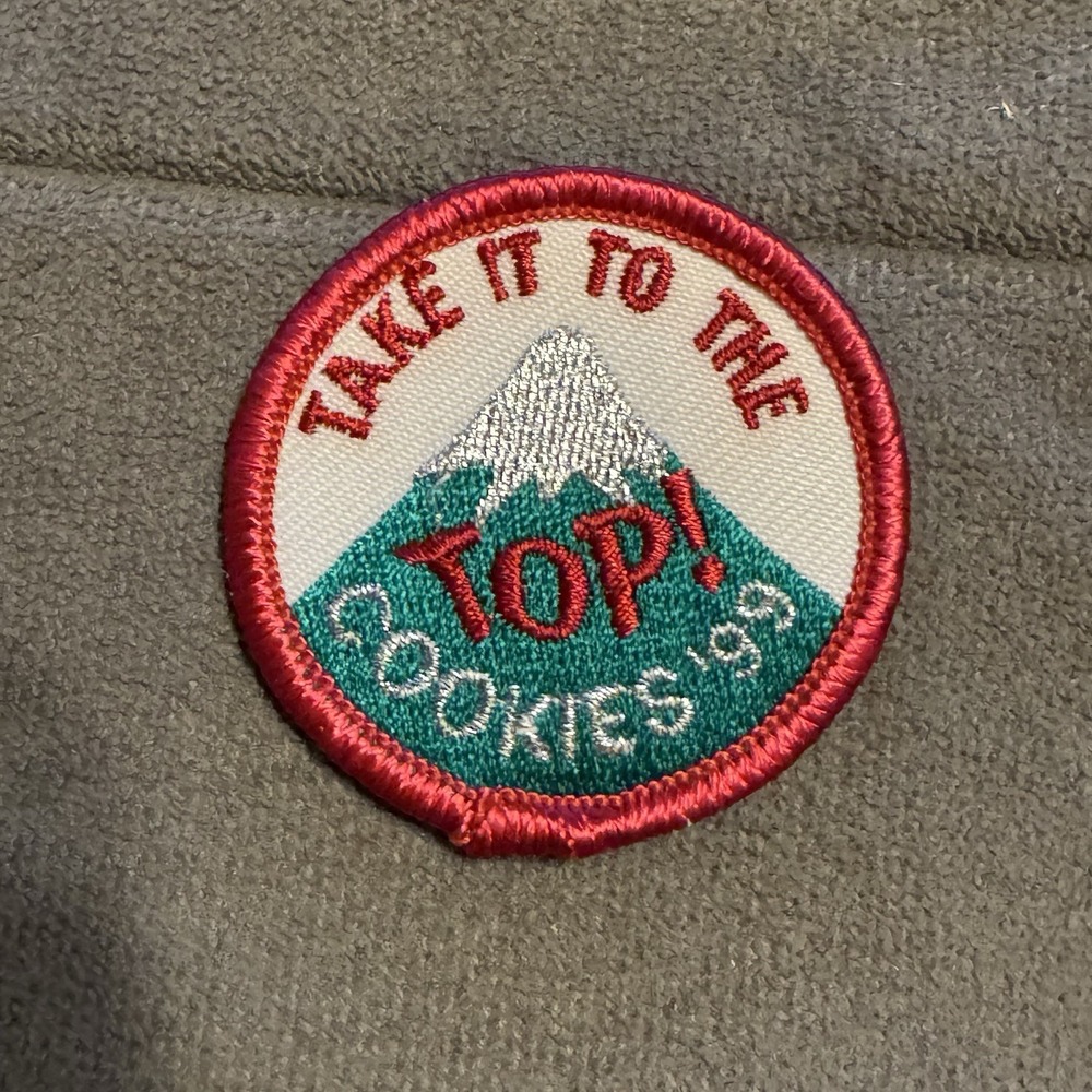 Vintage Girl Scout Cookie Patch "Take it to the TOP" Cookies '99 1999